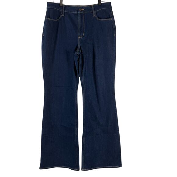 Old Navy Women's High Rise Wow Flare Jeans Dark Wash Cotton Blend Blue 10 - Picture 1 of 9